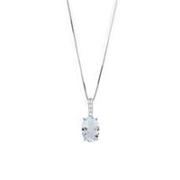 Collier Bliss Femme Stephanie in Or blanc Acquamarina 0.12 Ct 20108486 - 20108486